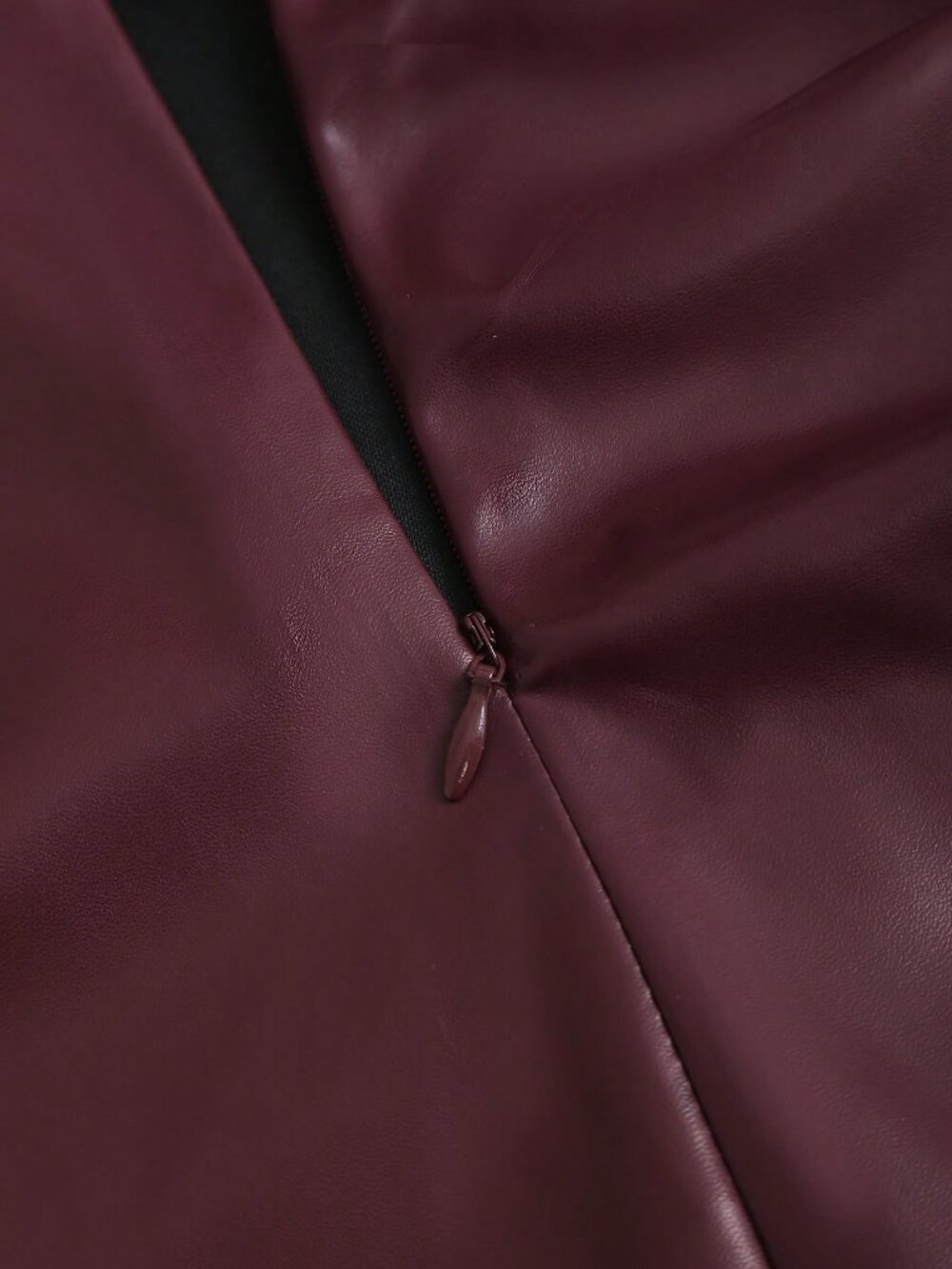 Women's Elegant High Waist Faux Leather Side Slit Flared A-Line Mini Skirt - Picture 3 of 5